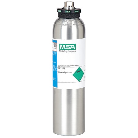 Msa Safety 10103262 - Calibration Gas, Carbon Monoxide, Hydrogen Sulfide, Methane, Oxygen, 58 L, RP Connection