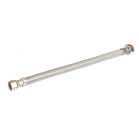 11K759 - Water Connector, 3/8 in Hose Inside Dia, 125 psi, 20 in Hose Lg, PVC, 304 Stainless Steel, Silver