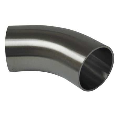 E2KS2.5 - 2-1/2" Butt Weld T304 SS Long Tangent 45 Degree Elbow