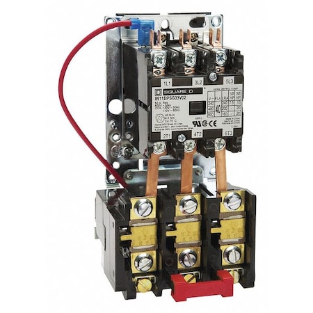 Square D 8911DPSO33V09 - Nonreversing Definite Purpose Magnetic Motor Starter, No Enclosure NEMA Rating, 208 to 240 V AC