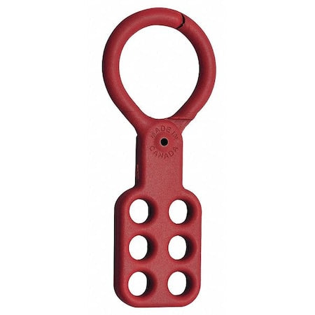 Zing 7109 - Lockout Hasp, Red, Recycled Plastic, 6 Max. No. of Padlocks, 3/8 in Max. Shackle Dia.