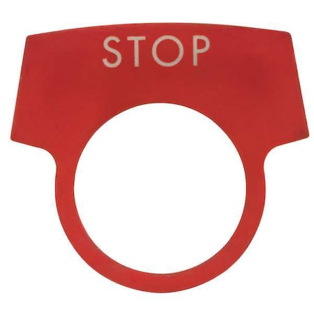 Appleton Electric LNPSPQ - Legend Plate,Stop,White/Black,Half-Round