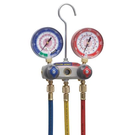 Yellow Jacket 49867 - Manifold Gauge Set,5 ft L,3 1/8 in Gauge
