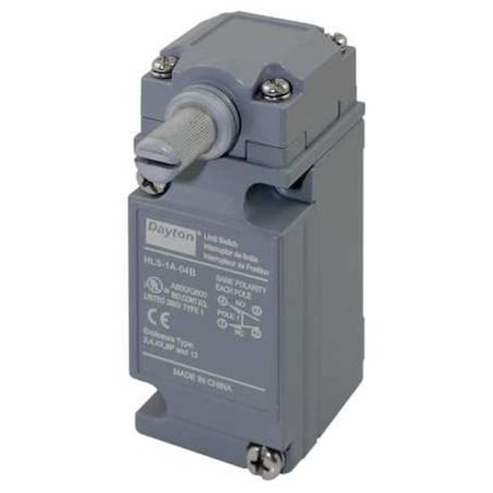 Dayton 12T896 - Heavy Duty Limit Switch, No Lever, Rotary, SPDT, 10 A at 600 V AC, Actuator Location: Side