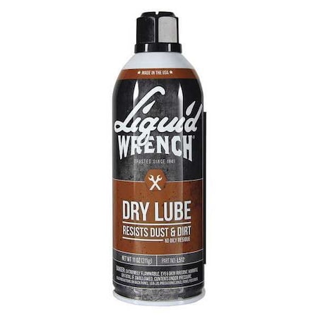 Liquid Wrench L512 - General Purpose Dry Lubricant, 18 oz, Aerosol Spray Can, PTFE Base, 115 Degrees F Max Op Temp, Not Rated, Colorless