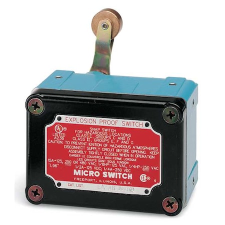 Honeywell EX-AR - Explosion Proof Limit Switch, Roller Lever, Rotary, 1 NC/1 NO, 15 A at 600 V AC, Actuator Location: Top
