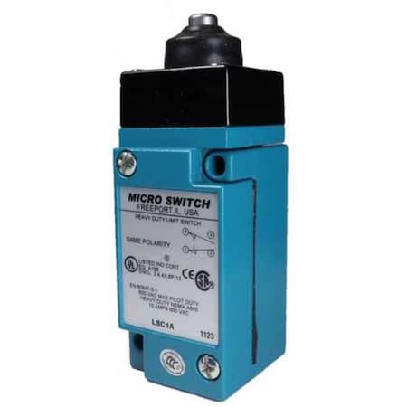 Honeywell LSC1A - Heavy Duty Limit Switch, Plunger, 1 NC/1 NO, 10 A at 600 V AC, Actuator Location: Top