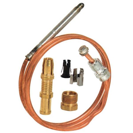 Robertshaw 1980-024 - Thermocouple, LP/NG, 18 to 30 m V, 24 in L., Snap-Fit, Tinnerman Clip