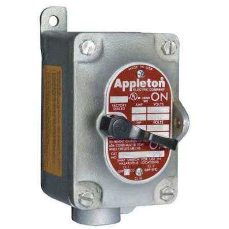 Appleton Electric EDS218 - Tumbler Switch, 1 Gang, Dead-End, 2-Pole