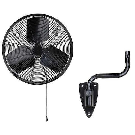 Dayton 13V402 - Light Duty Industrial Fan, Wall Mount, 20 in Blade Dia, 120 V, 5,100/6,200 cfm, Oscillating