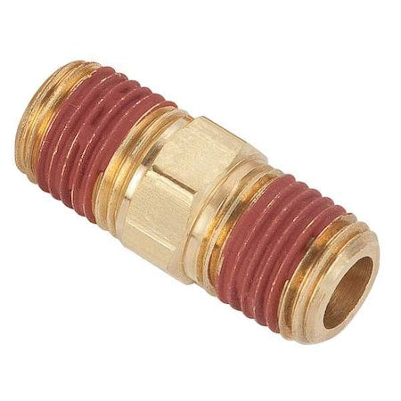 Parker VS216P-6 - Hex Nipple Brass Hex Nipple, 3/8 in Male NPT X 3/8 in Male NPT