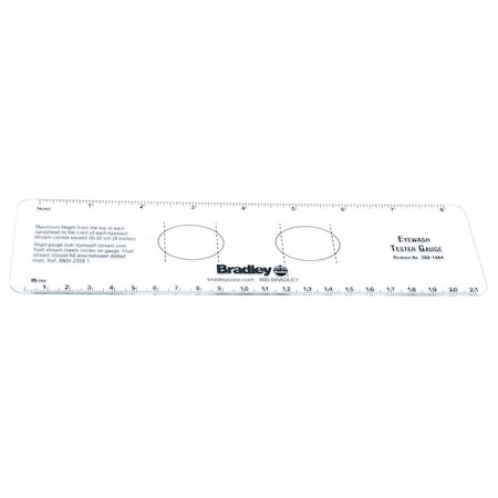 Bradley 269-1444GR - Eyewash Tester Gauge, Plastic, Clear, For Use With, Eyewash, Shower with Eyewash