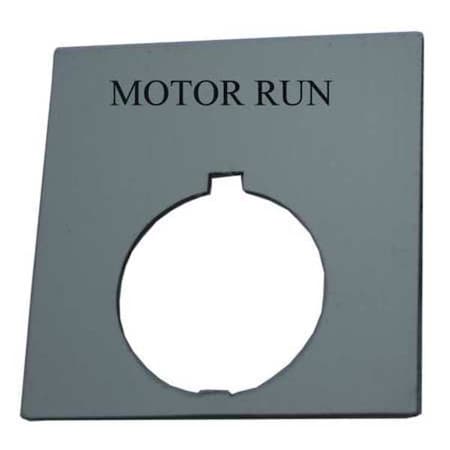 Eaton HT8SP81 - Legend Plate,Motor Run,Wht/Blk,Rectangular