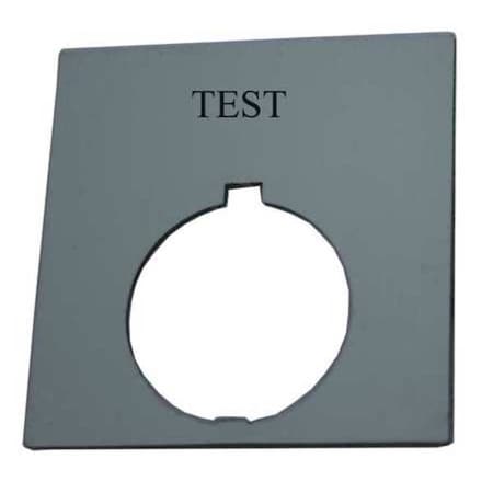 Eaton HT8SP83 - Legend Plate,Test,White/Black,Rectangular