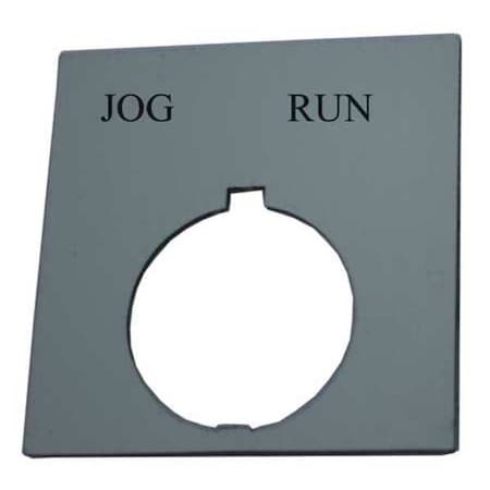 Eaton HT8SP41 - Legend Plate,Jog Run,Wht/Blk,Rectangular