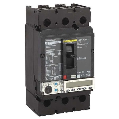 Square D JGL36250U44X - Molded Case Circuit Breaker, POWERPACT J Series, 250 A, 3 Pole, 600 V AC, 65k A at 240 V AC