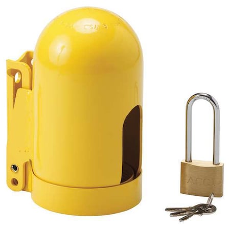 Brady 95139 - Locking Cylinder Cap, Course Thread, Yellow, Steel, 1 Max. No. of Padlocks