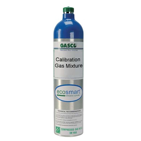 Gasco X02AI99CA163LS0 - Calibration Gas, Air, Isobutylene, 116 L, C-10 Connection, +/-5% Accuracy, 1,000 psi Max. Pressure
