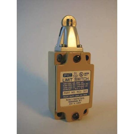 Relay And Control RCL-307 - Limit Switch, Push Roller, 1 NC/1 NO, 10 A at 125 V AC, Actuator Location: Top