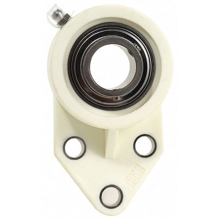 Tritan 2101099487 - 3 Holes, Rhombus Housing, 3 Bolt Flange Bearing, Radial Ball, 1 in Dia, Thermoplastic, Set Screw