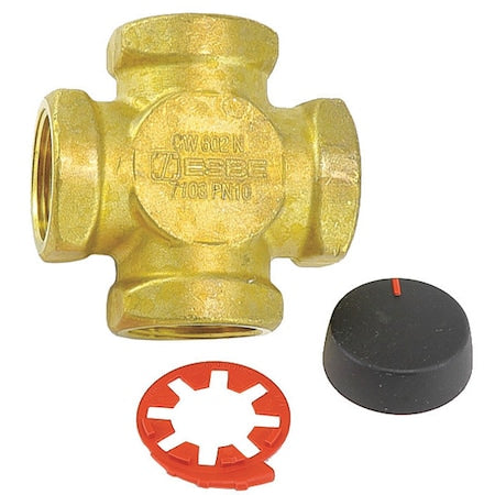 Danfoss 193B-1534 - Valve,1-1/4",4-Way,Brass,18.7 cv