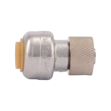 Sharkbite U3523LF - Push-Fit Adapter Fitting, 1/4 in x 3/8 in Tube Size, Brass, Brass