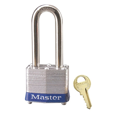Master Lock 3LHBLU - Lockout Padlock, Keyed Different, Steel, Blue, 51 mm Shackle Height, 40 mm Body Width