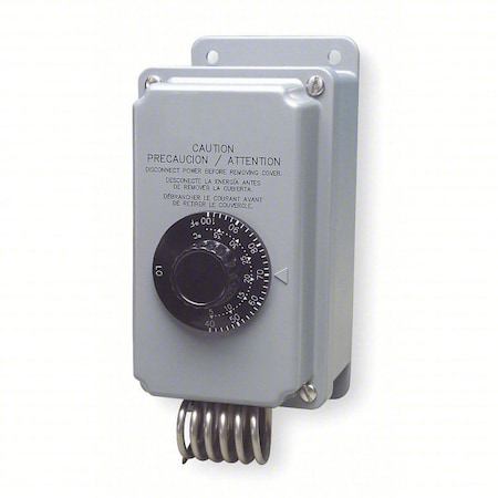 Peco TH109-009 - Line Voltage Mechanical Thermostat, Heat or Cool, 40 to 100 F, 120 to 277 V AC, 2 C, 2 H
