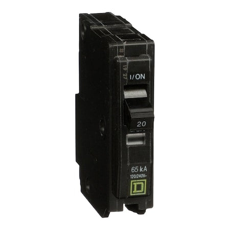 Square D QH120 - Miniature Circuit Breaker, QO Series, 20 A, 1 Pole, 120/240 V AC, 65k A at 120 V AC