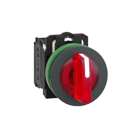 Schneider Electric XB5FK134B5 - Selector Switch, Illum, 3 Pos, 30mm, Red