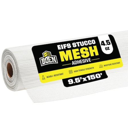 Boen EF-95150S - 9-1/2" x 150' EIFS Mesh,4.5oz,Self Adh,9.5"X150ft, White