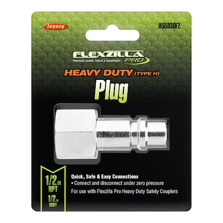 Flexzilla A55830FZ - Pro Heavy Duty Plug, 1/2" FNPT, 1/2" Bod