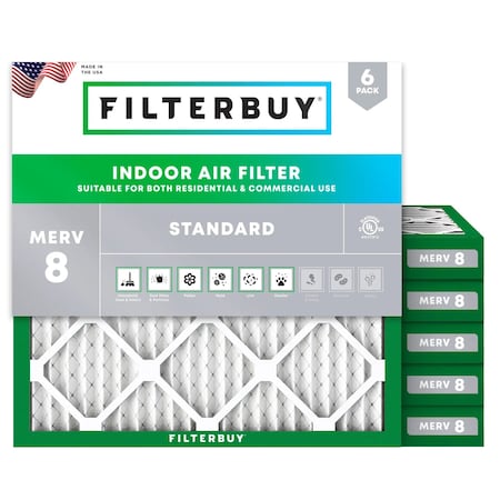 Aaf Flanders 80055.022020 - Pleated Air Filter, 20"x20"x2", MERV 8