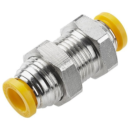 Parker 62PLPBH-4M - Metric Metal Push-to-Connect Fitting, Brass, Silver