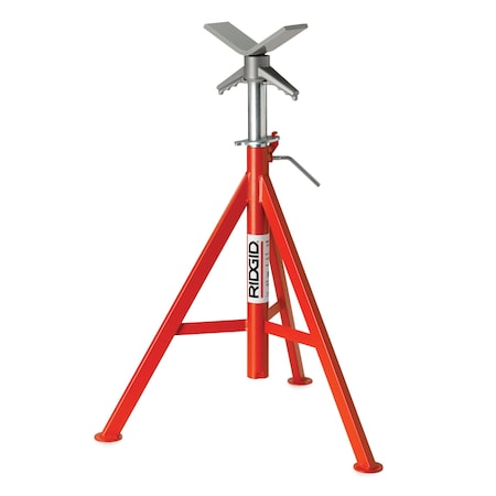 Ridgid 56662 - V-Head Pipe Stand, 2,500 lb Max Load Capacity, Adj Leg, 52 in Max Ht, 28 in Min Ht, 1/8 to 12 In