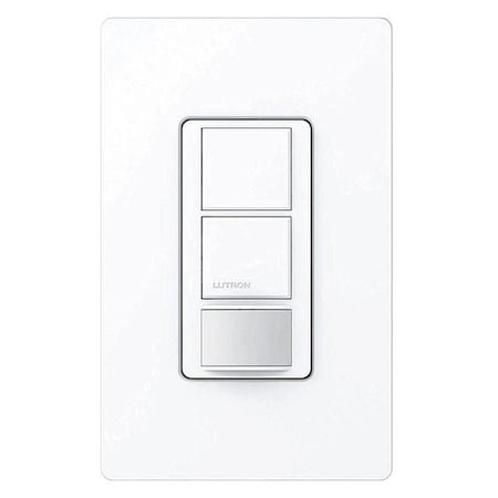 Lutron MS-OPS6-DDV-WH - Wall Mount Sensor, Occupancy, Photocell, Vacancy, Hard Wired, White, 900 sq ft, Fluorescent, Halogen, Incandescent, LED