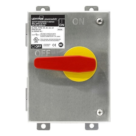 Leviton MDS8-AX - Fusible, Disconnect Switch, 600 V, 1 pole