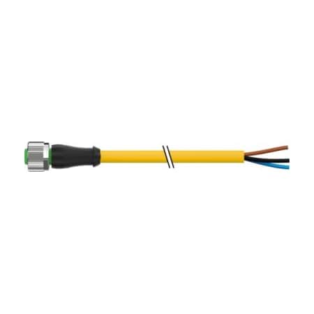 Murrelektronik 7000-12181-0330500 - Cordset,Straight,M12,Yellow,22 AWG,4 A