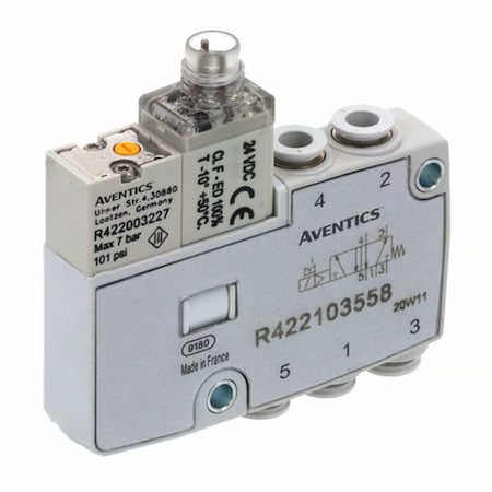 Aventics R422103556 - Solenoid Air Con Valve,Five-Way,101 psi