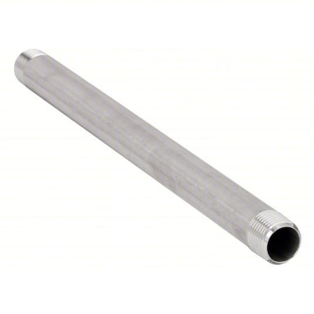T4BND16 - 1/2" MNPT x 11" TBE Stainless Steel Pipe Nipple Sch 40