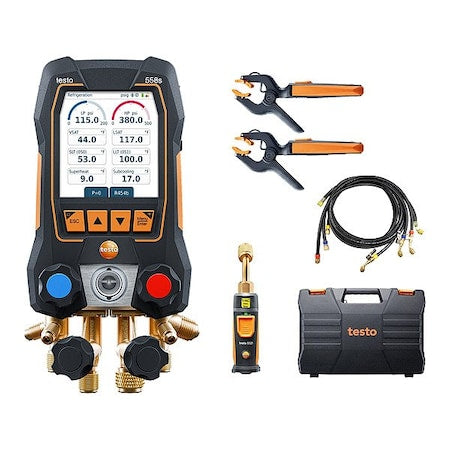 Testo 0564558301 - Digital Manifold Kit,4 Hoses,4 Valves