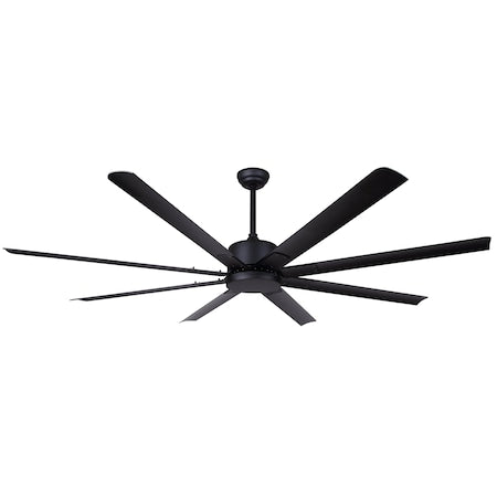 Canarm CP72EZR8BK-NLW - Ceiling Fan, 72 in Blade Dia, 8 Blades, 5 Speeds, 120 V AC, Matte Black