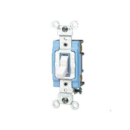 Leviton 1203-LHW - Toggle 3-Way Illum Ind Gr 15 A White