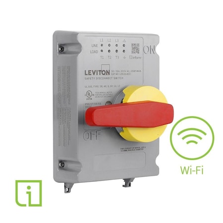 Leviton LDS30-RCC - Disconnect Switch, Nonfusible, 3 PST, Indoor/Outdoor, PBT