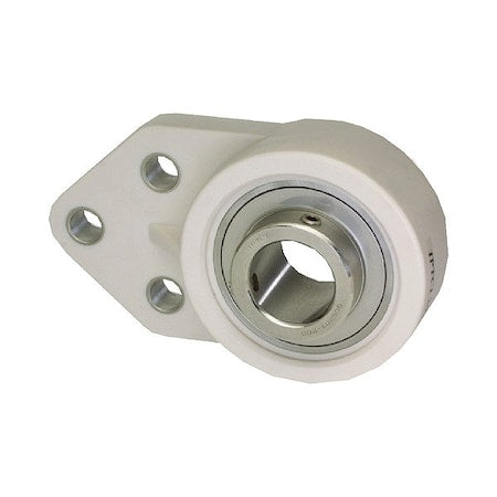 Iptci SUCTFB206-18 IP69K - 3 Holes, Flange Bracket Housing, Flange Mount Bearing, Radial Ball, 1-1/8 in Dia, PBT Plastic, Set Screw