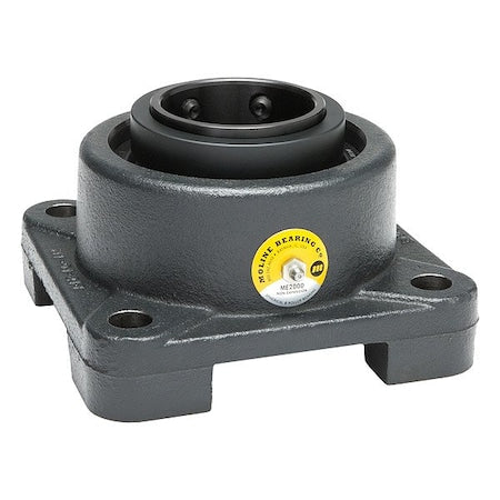 Moline Bearing 29211407 - 4 Holes, Square Housing, 4 Bolt Flange Bearing, Spherical Roller, 4-7/16 in Dia, Cast Iron, Set Screw