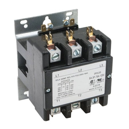 Connecticut Electric BEBDP3P75A240V - Circuit Breaker, Definite Purpose Contactor Series, 75 A, 3 Pole, 240 V AC
