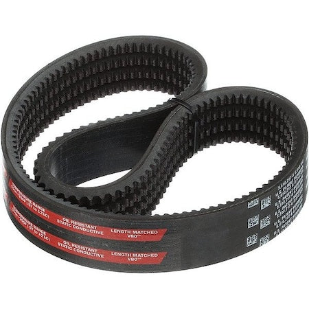 Gates 4/5VXP1180 - Banded Narrow Cogged V-Belt, Super HC XP Power Band, 5 VXP1180, 5 VX, Ethylene Elastomeric, 118 in, 2-11/16 in Top Width