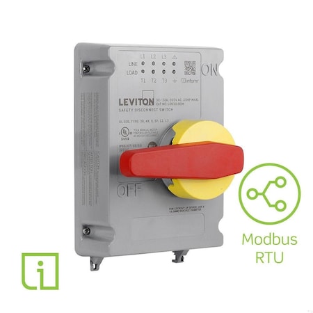 Leviton LDS30-RCM - Disconnect Switch, Nonfusible, 3 PST, Indoor/Outdoor, PBT