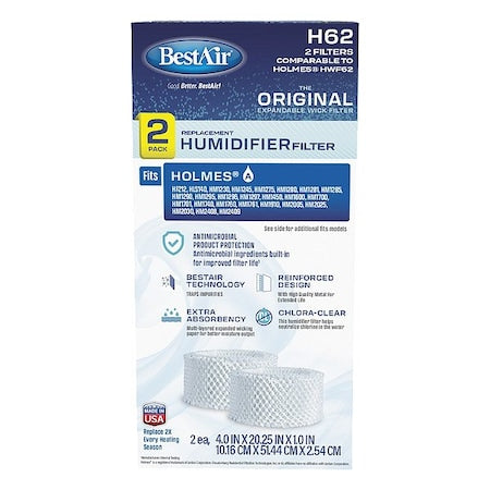 Bestair H62-2PK-PDQ-2 - Humidifier Wick,20 3/4 in L,PK2